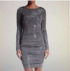 Vince Camuto Silver Sequin Bodycon Dress